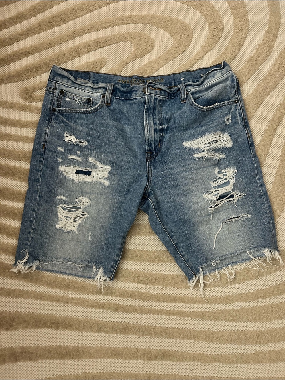 American Eagle Unisex Distressed Baggy Jorts Size 36 Y2K